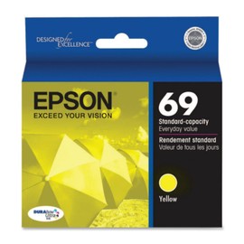 Epson EPSON 69 DURABrite Ultra Ink Yellow For CX-6000, CX-7000F, CX-7400, CX-8400, CX-9400, CX-9475, NX-400, NX-415, NX-510, NX-515, WF-1100, WF-500, WF-600, WF-610, WF-615 and other select models