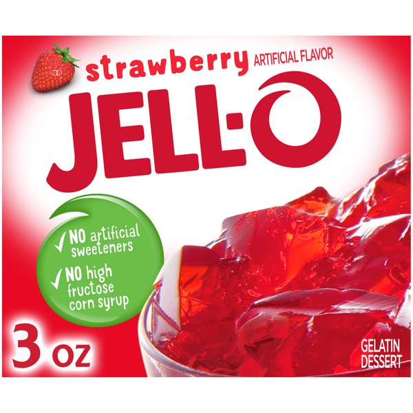 Jell-O Strawberry Gelatin Mix (3 oz Boxes, Pack of 24)