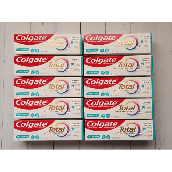 Colgate (Pack of 10) Colgate Total Active Prevention Mint Toothpaste