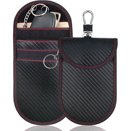 Faraday Pouch for Car Keys | Anti-Theft Remote Entry Keyless Protect for Keys 2 Pack Faraday Bag | Car Key Signal Blocking Pouch | Keyless Entry Car Keys Case | RFID Key Pouch Blocker Bag Car Security