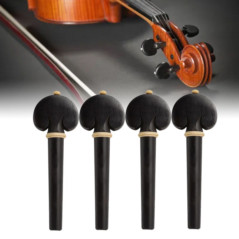 4Pcs Cello Tuning Pegs Smooth Fine Adjustment Ebony Wood Orchestral