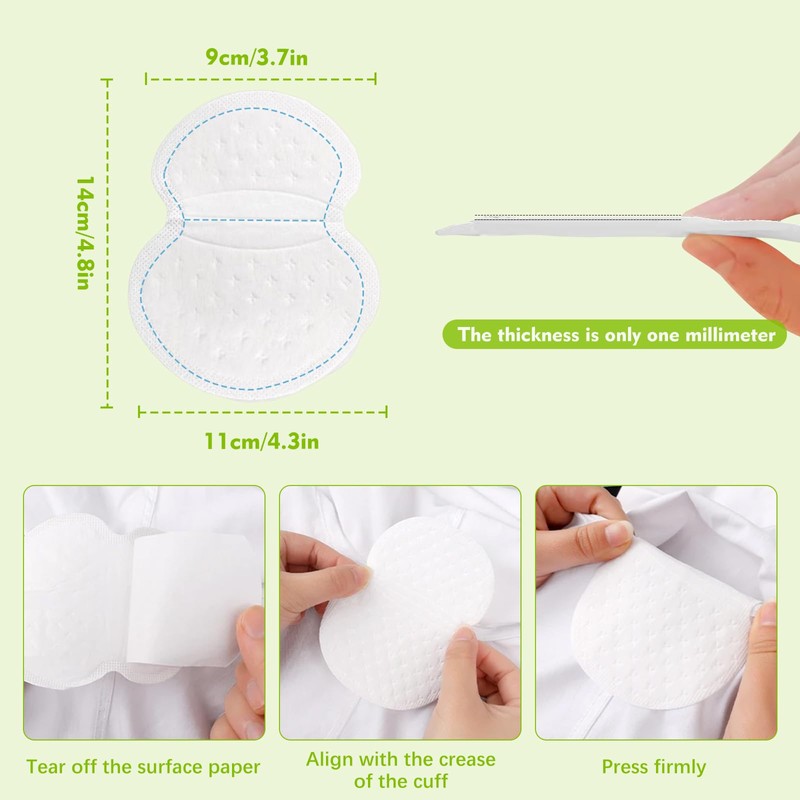 Masaei Armpit Sweat Pads for Women Men, 60Pcs Pure Cotton