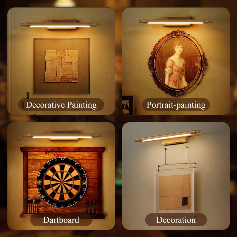 ZitoStory Gold Portrait Art Light Battery Operated Picture Light with
