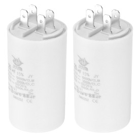 PATIKIL CBB60 20uf Running Capacitor,2Pcs AC 450V 4 Pins 50/60Hz Double Insert Cylinder Bottom for Air Conditioning,Water Pump,Fan Motor Star 74 x 40mm
