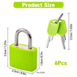 Suitcase Locks with Keys, 6 Pcs Small Padlocks Luggage Locks with Keys Travel Lock for Travel School Gym Luggage Bag