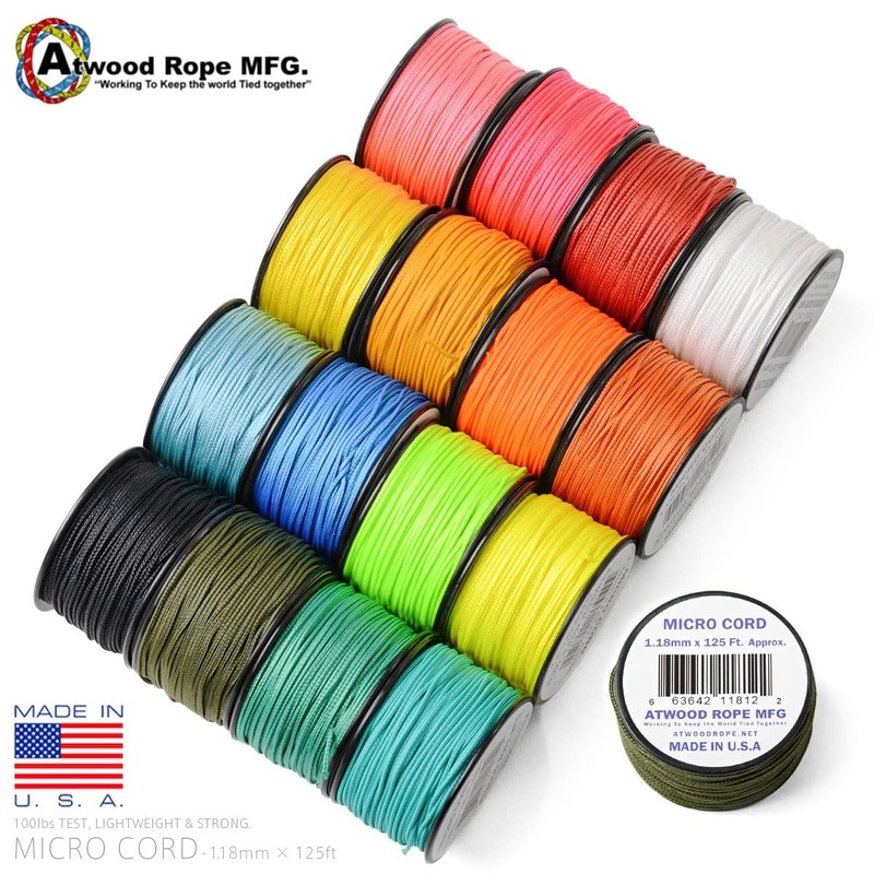 ATWOOD ROPE Micro Cord 1.18mm Olive Drab 125FT