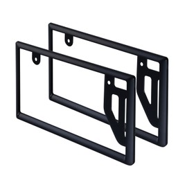 SEIWA K443 Car Exterior License Plate Frame, Front & Rear Compatible, For Light Vehicles, For Regular Vehicles, Pattern Number, Local Number, Conceals Yellow Frame For A Clean Look, Dress Up, Legal
