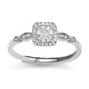 Sterling Silver Cushion-Cut Diamond Engagement Ring Simple Princess Statement Ring