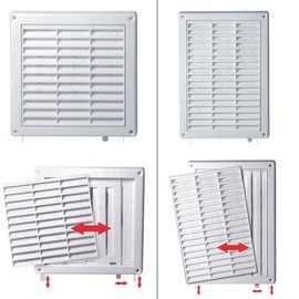 Wall Ventilation Grille Duct Cover with Net Pull Cord and Closure 200 x 200 mm