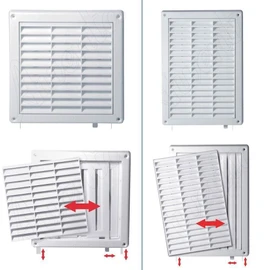 Wall Ventilation Grille Duct Cover with Net Pull Cord and Closure 200 x 200 mm