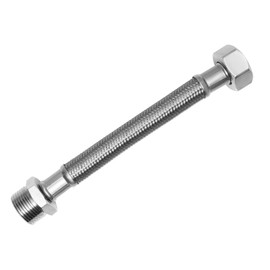SFX® Reinforced Hose 30 cm Flexible Hose 1/2 Inch Outer Diameter x 1/2 Inch Male Stainless Steel Braid Drinking Water Connection Hose Connection Hose 300 mm
