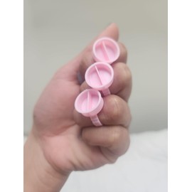 Mystik Trends 100PCS Pink Eyelash Extension Glue Rings – Adjustable Tattoo Ink Cups for Lash Extension, Microblading, Pigment Holder – Split Cup Ring for Makeup Artists, Salon, Beauty Tools
