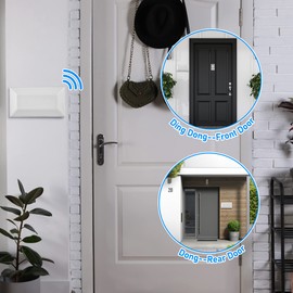 Saillong Wired Doorbell Chime, 16V 10VA Front and Rear Door Chime for Home Wall Inside, Compatible with Doorbell Botton and Transformer, Two Loud Sounds