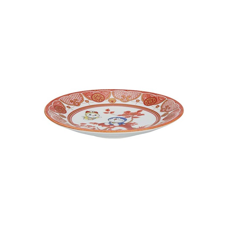 Doraemon 008148 Kutani Ware Small Plate, Iidaya-style, Hachirote