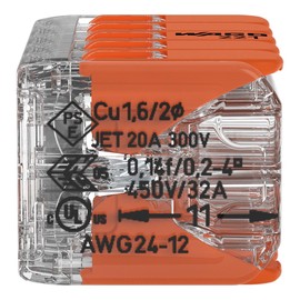 WAGO WAGO Connection Terminals 221-420 | 10 Conductors, up to 4 mm2, Compact Cable Connector with Levers for All Conductor Types Worldwide, Confirmed Application Safety, Pack of 15