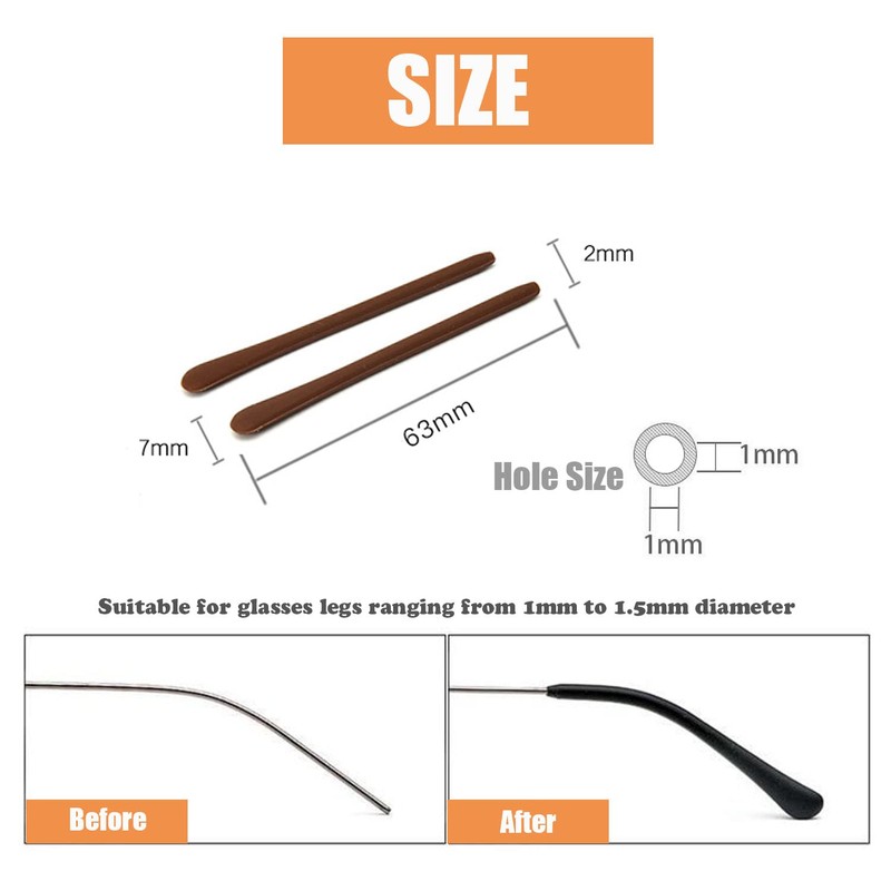 UPIONIC Glasses End Tips, Anti-Slip Silicone Ear Sock Pieces Tube