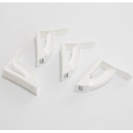 AERZETIX - C69419 Set of 4 Tablecloth Clips with Spring 60 x 55 mm - Plastic and Metal - Picnic, Party Garden, Accessories, Tablecloth - White