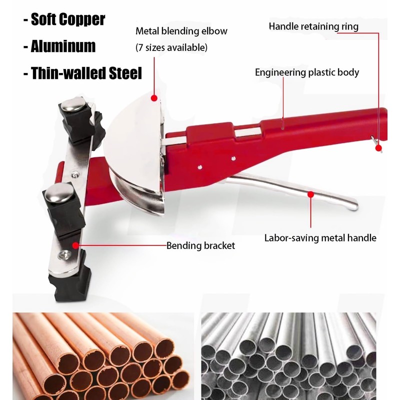Tubing Bender, Copper Pipe Bender, HVAC Tube Bender Tool Kit
