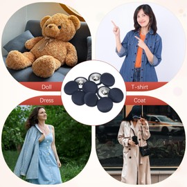TIXIPEM Cover Button Kits 20mm/ 0.8 Inch [10pcs] - Fabric Button Maker Covered Metal Use for Hat Replacement & Repair Jeans & Blouse & Sewing & Crafts Making DIY Lovers - [Dark Blue]