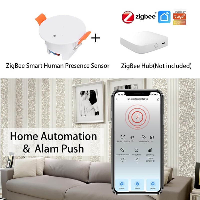 Presence Sensor, WenzhiIoT Zigbee 24GHz Radar MmWave Presence Sensor Body