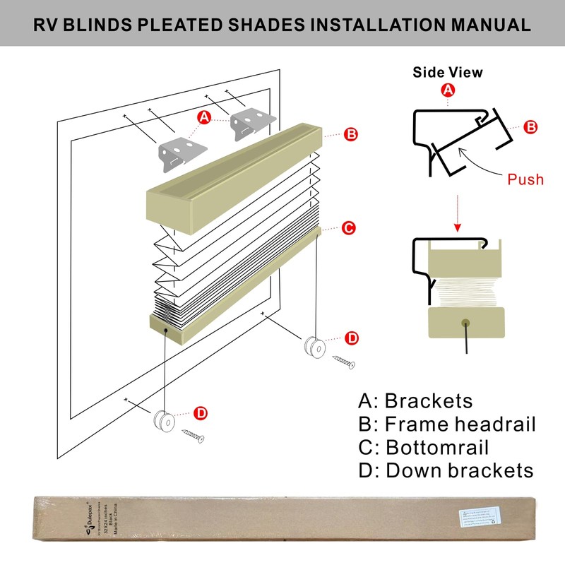 Dulepax RV Blinds: 20" W x 24" L Cappuccino RV