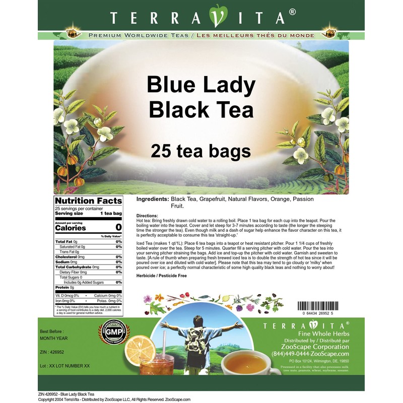 Blue Lady Black Tea (25 tea bags, ZIN: 426952)