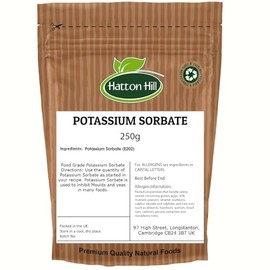 Potassium Sorbate 250g by Hatton Hill | Premium Food-Grade Preservative | Extends Shelf Life & Freshness in Baking | Non-GMO Mould Inhibitor | Ideal for Home & Professional Bakers
