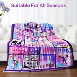 PIUFAM Cheerleader Gifts Blanket, Cheerleading Gifts, Cheer Coach Gift, Cheer Gifts for Cheerleaders, Cheer Blankets, Cheerleading Gift Ideas on Birthday Thanksgiving Gifts for Mothers Day 50x60 in