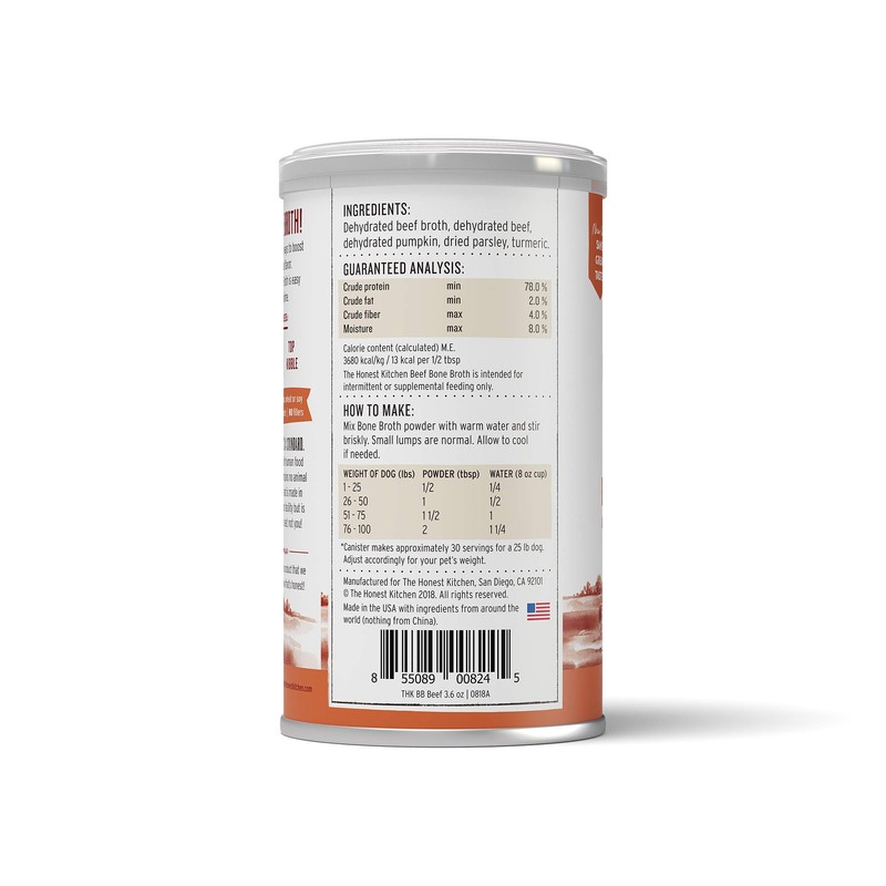 The Honest Kitchen Human Grade Daily Boosts Instant Beef Bone