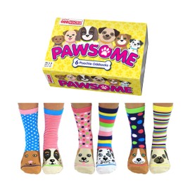 United Oddsocks - Box 6 Oddsocks Women Pawsome, UK 4-8, EUR 37-42, US 6.5 -10.5, Multicoloured