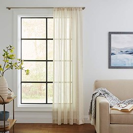 Stone & Beam Volaris 96 - Trajes para Ventana, Color Blanco, Linen, 52" x 84", 1