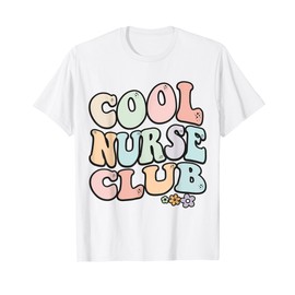 Cool Nurse Club Nurse Club Funny Floral Color Cool Nurse Club Nurse T-Shirt, White