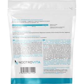 Citicoline CDP Choline 60 Capsules - For Memory, Concentration and Cognitive Function | Gluten, Allergen Free | Made in ISO Certified Companies | Nootrovita