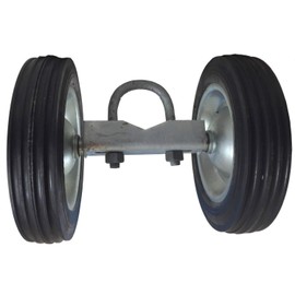 Jake Sales Rolling GATE 8inches Wheel Carrier: for Chain Link Fence Rolling/Sliding Gates - Gate Wheel Rut Runner - 2 Rubber Wheels (axle is 8inches from Wheel to Wheel)