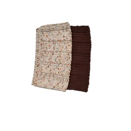 Large Super Soft Cloth - Brown and Tan Print - Set of 2-100% cotton - Washcloth - Face Cloth - Baby Washcloth