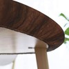 BOXIMIAO Walnut Wood Grain Round Tablecloth with Elastic Edge Table