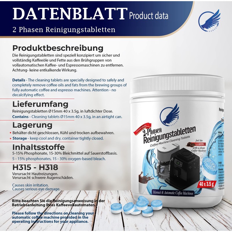 2-Phase Cleaning Tablets for Fully Automatic Coffee Machines – 2-in-1