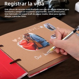 Album de Fotos Nuestro Libro de Aventuras–DIY Scrapbook Kit Hecho a Mano,80 Páginas Expandible para Parejas,Regalo de Aniversario,Novios,Bodas o Familias (Incluye Adhesivos y Decoraciones) (Estilo Ⅰ)