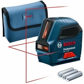 Bosch Professional Livella laser GLL 2-10,laser rosso, da interno, raggio d’azione fino a 10 m, 3x pile AA, custodia protettiva, confezione in cartone