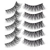 FOMIYES 5pair Natural Look False Eyelashes Handmade Long Thick Safe