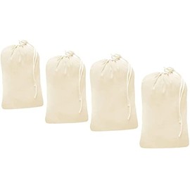 4 Pack - Extra Large Natural Cotton Laundry Bag , Heavy Duty Large Laundry Bags 28 x 36 inch XL Drawstring Travel Organizer Bag Fit Hamper Basket Camp Home College Dorm Tear Resistant Dirty Cloth Big Storage (4)