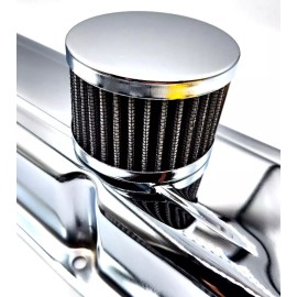 Unbranded 2 pc Washable Short Push On Style Valve Cover Breathers Fits 1.25" ID Hole, Pair