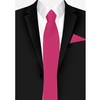Jacob Alexander Men's Pocket Square Solid Color Handkerchief - Fuchsia