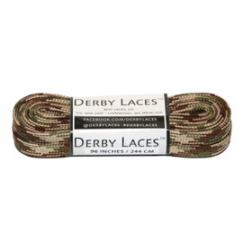Derby Laces Camouflage 96 Inch Waxed Skate Lace for Roller Derby, Hockey and Ice Skates, and Boots