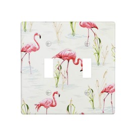 Flamingo Light Switch Cover Decorative Double Toggle Wall Plate Outlet Cover For Bathroom Bedroom