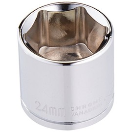 K Tool International KTI27124 24mm x 3/8" Drive 6-Point Metric Chrome Standard Socket