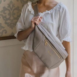 Modern+Chic Sling Bags for Women - Presley Oversized Sling Bag, Vegan Leather Crossbody Bag with Strap & Multiple Pockets (Taupe)