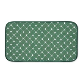 Bone Dry Machine Washable, Ultra Absorbent Pet Mat, 10x18, Hunter Green Trellis Print