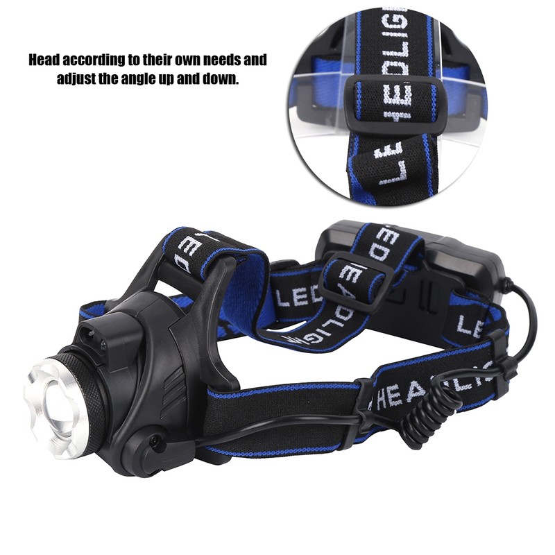 LED Headlamp USB Rechargeable Head Light Flashlight for Outdoor Camping