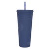 Coffee Tumbler with Lid and Straw Matte Dark Blue Double